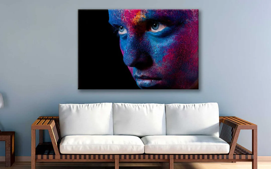 Bella Home Woman With Unusual Paint Make-up Print Canvas Ready to hang