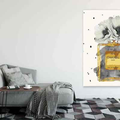 Gold Perfume Bottle Watercolor Painting Print 100% Australian Made