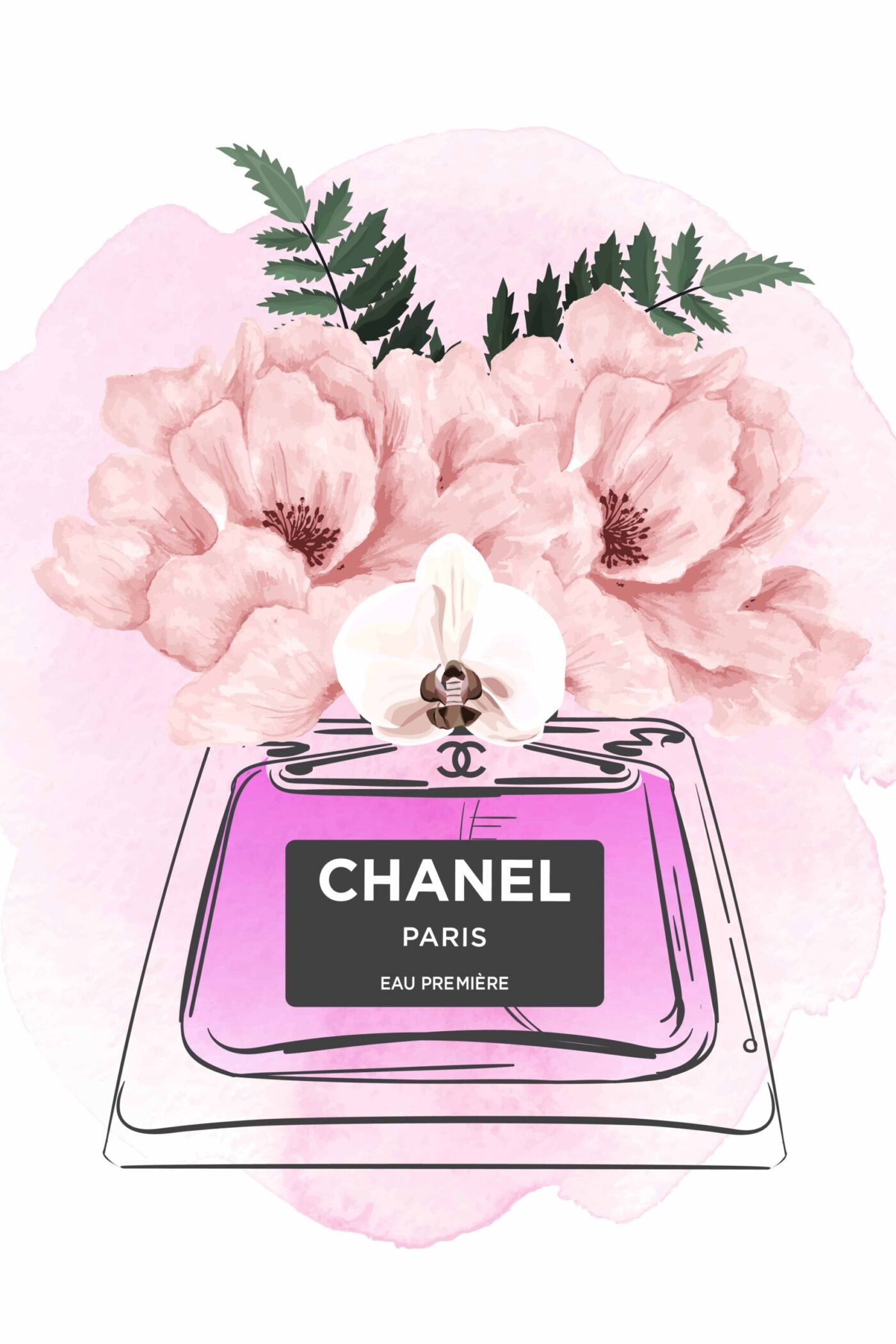 Perfume Bottle & Flowers Watercolor Painting Print 100% Australian Made - Image 3