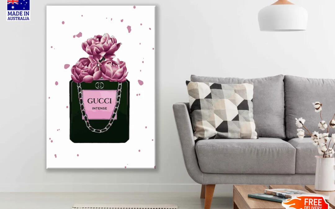 Black & Pink Perfume Watercolor Painting Print 100% Australian Made