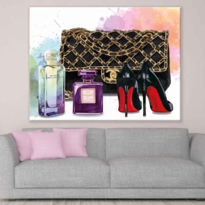 Perfume Shoes & Purse Watercolor Painting Print 100% Australian Made