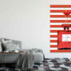 Perfume Bottle & Red Flower with Red Stripes Background Watercolor Painting Print 100% Australian Made - Image 2