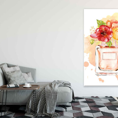 Colorful Perfume & Flowers Watercolor Painting Print 100% Australian Made