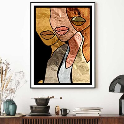 Women Faces Abstract Vector Art Design Home Decor Premium Quality Poster Print Choose Your Sizes