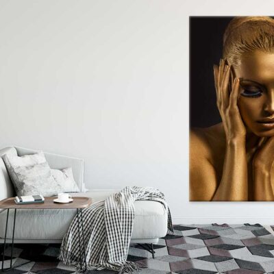 Fantastic Gold MakeUp Girl View Photograph Print 100% Australian Made