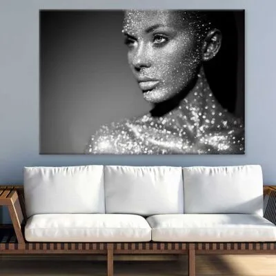 Girl with Bright Lights B&W View Photograph Print 100% Australian Made