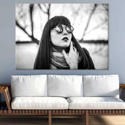Stylish Girl with Sunglasses B&W Photograph Print 100% Australian Made