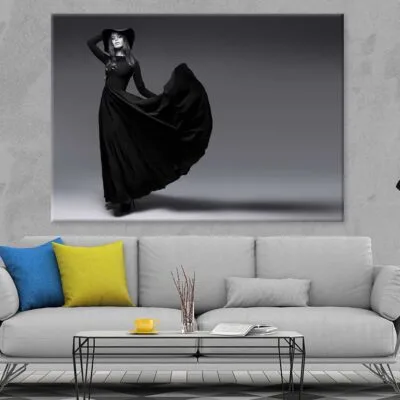Black Medieval Dress Girl B&W View Photograph Print 100% Australian Made