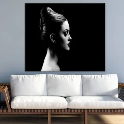 Woman Face Closeup B&W Photograph Print 100% Australian Made