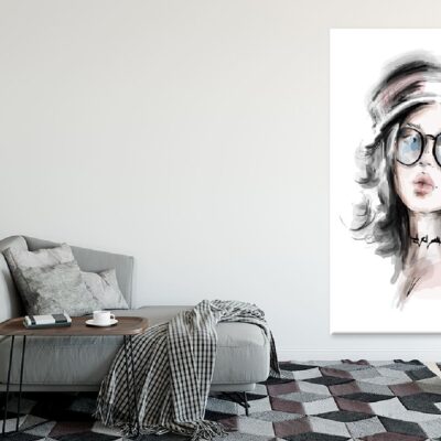 Stylish Girl in Eyeglasses Vector Art Print 100% Australian Made