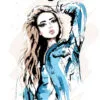 Style Woman & Jeans Jacket Vector Art Print 100% Australian Made - Image 3