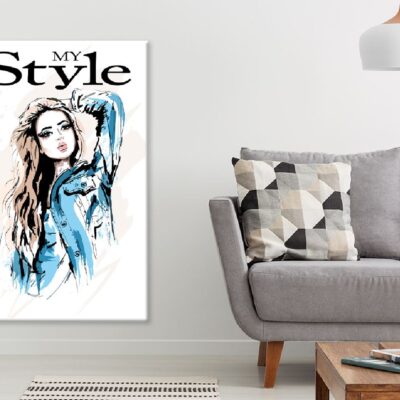 Style Woman & Jeans Jacket Vector Art Print 100% Australian Made