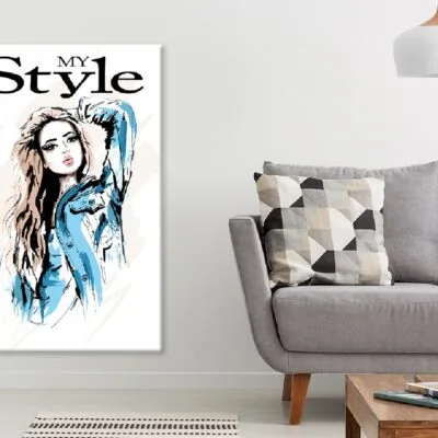 Style Woman & Jeans Jacket Vector Art Print 100% Australian Made