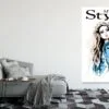 Style Woman & Jeans Jacket Vector Art Print 100% Australian Made - Image 2