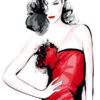 Fashion Girl & Red Dress Vector Art Paint Print 100% Australian Made - Image 3