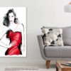 Fashion Girl & Red Dress Vector Art Paint Print 100% Australian Made