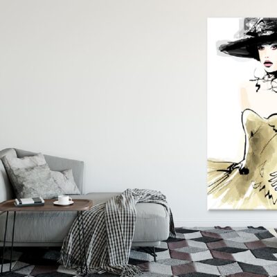 Fashion Model With a Hat Vector Art Print 100% Australian Made