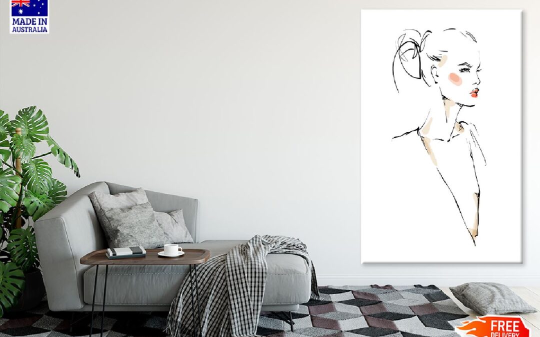Young Woman Portrait Illustration Print 100% Australian Made
