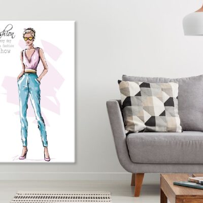 Stylish Woman & Sunglasses Vector Art Print 100% Australian Made