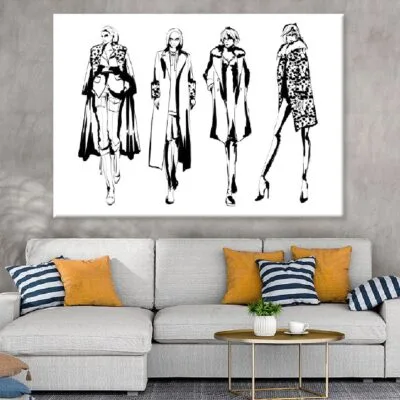 Women Modern Style B&W Vector Art Print 100% Australian Made
