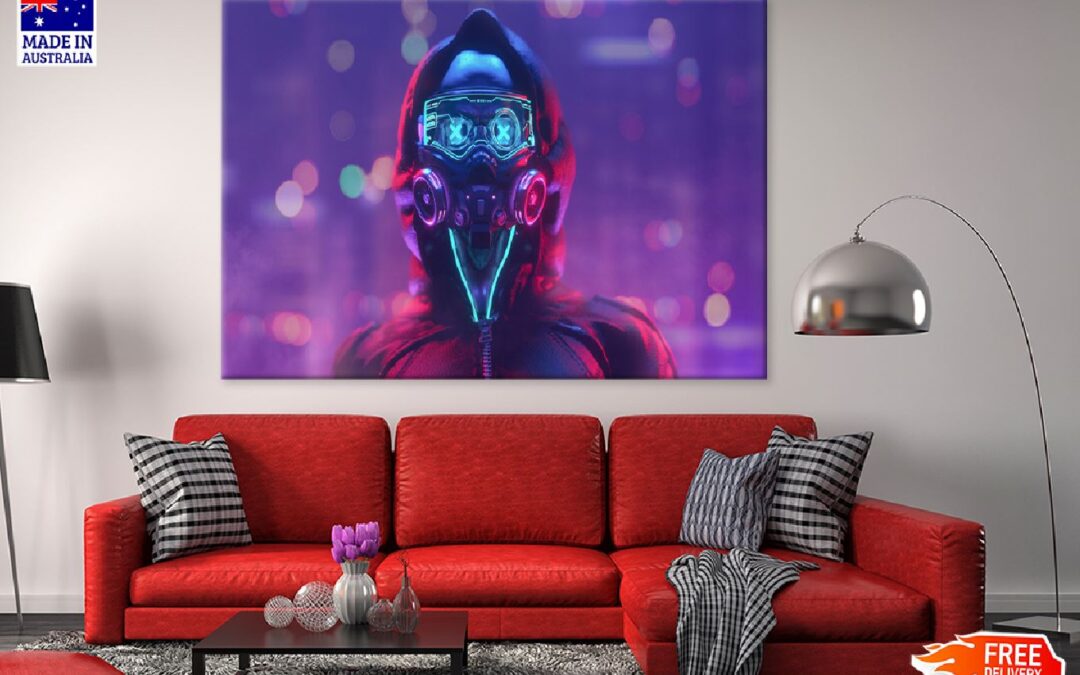 Cyberpunk Girl in Hoodie Jacket Photograph Print 100% Australian Made