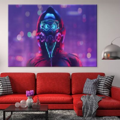 Cyberpunk Girl in Hoodie Jacket Photograph Print 100% Australian Made