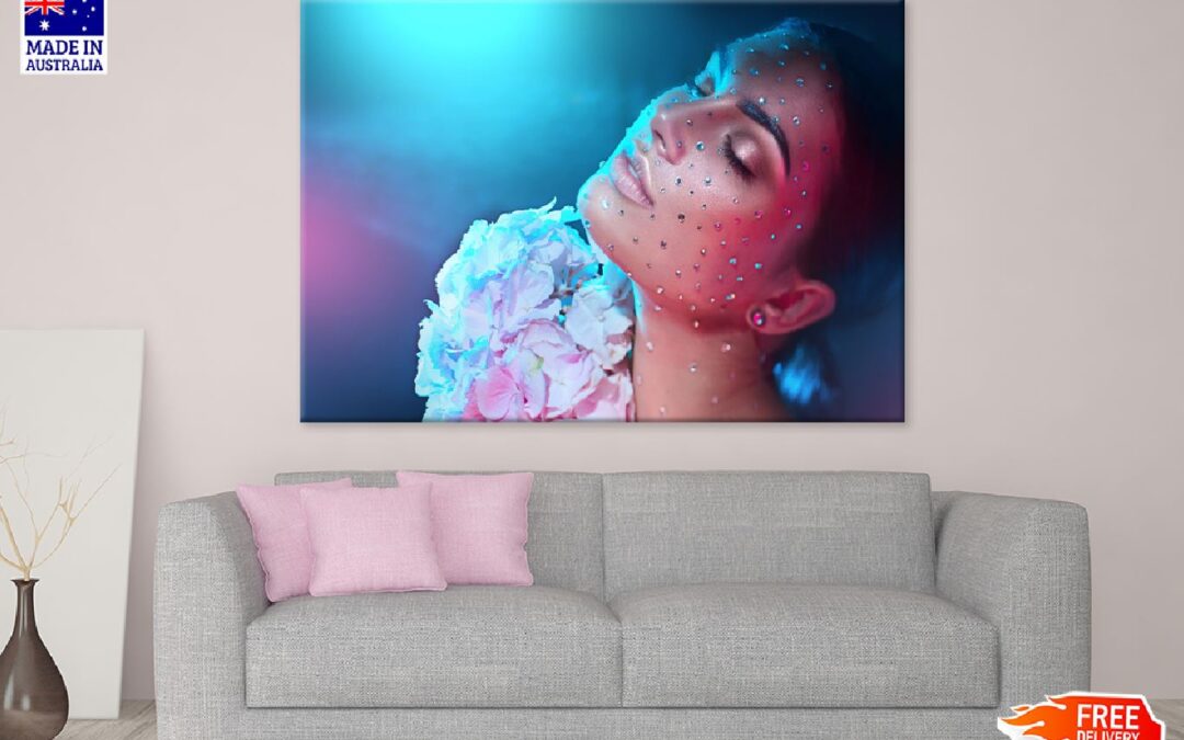 Woman Decorated with Gem Stones Photograph Print 100% Australian Made