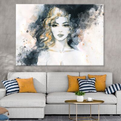 Fashion Gold Hair Girl Watercolor Painting Print 100% Australian Made
