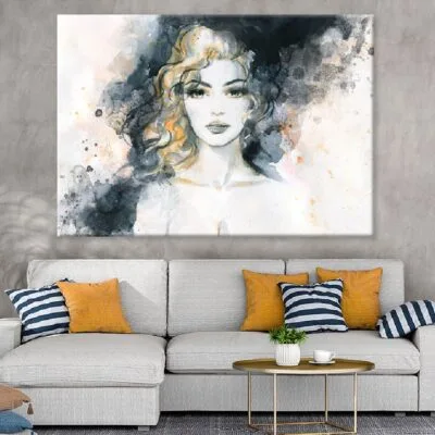 Fashion Gold Hair Girl Watercolor Painting Print 100% Australian Made