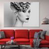 Lady with Hydrangea Headdress B&W Photograph Print 100% Australian Made - Image 2