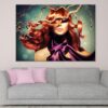 Woman & Curly Hair on Wood Branch Print 100% Australian Made - Image 2