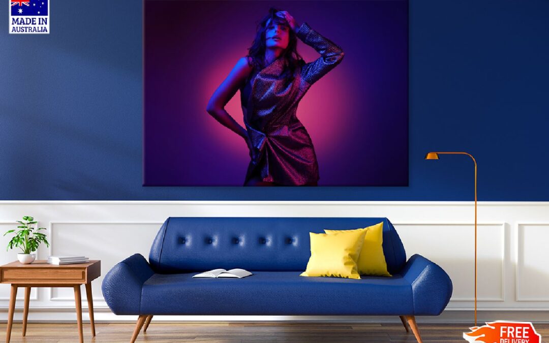 Fashion Girl in Neon Lights View Photograph Print 100% Australian Made