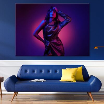 Fashion Girl in Neon Lights View Photograph Print 100% Australian Made
