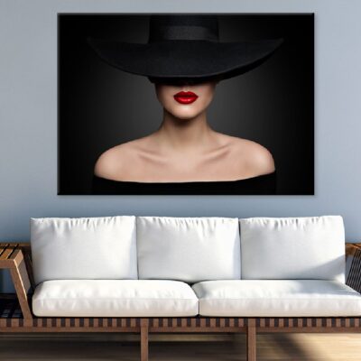 Woman Hat Lips & Shoulder View Photograph Print 100% Australian Made