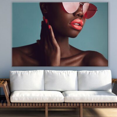 Makeup Woman with Wearing Funky Sunglasses Print 100% Australian Made