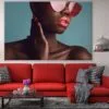 Makeup Woman with Wearing Funky Sunglasses Print 100% Australian Made - Image 2