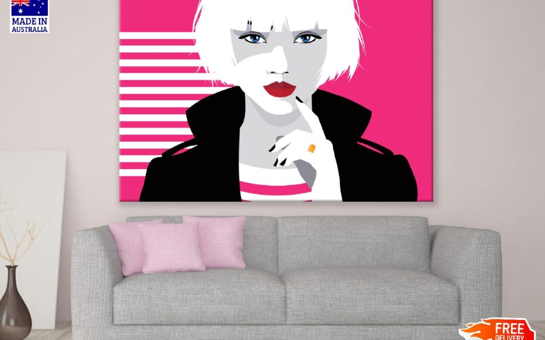 Short Hair Woman in Style Illustration Print 100% Australian Made