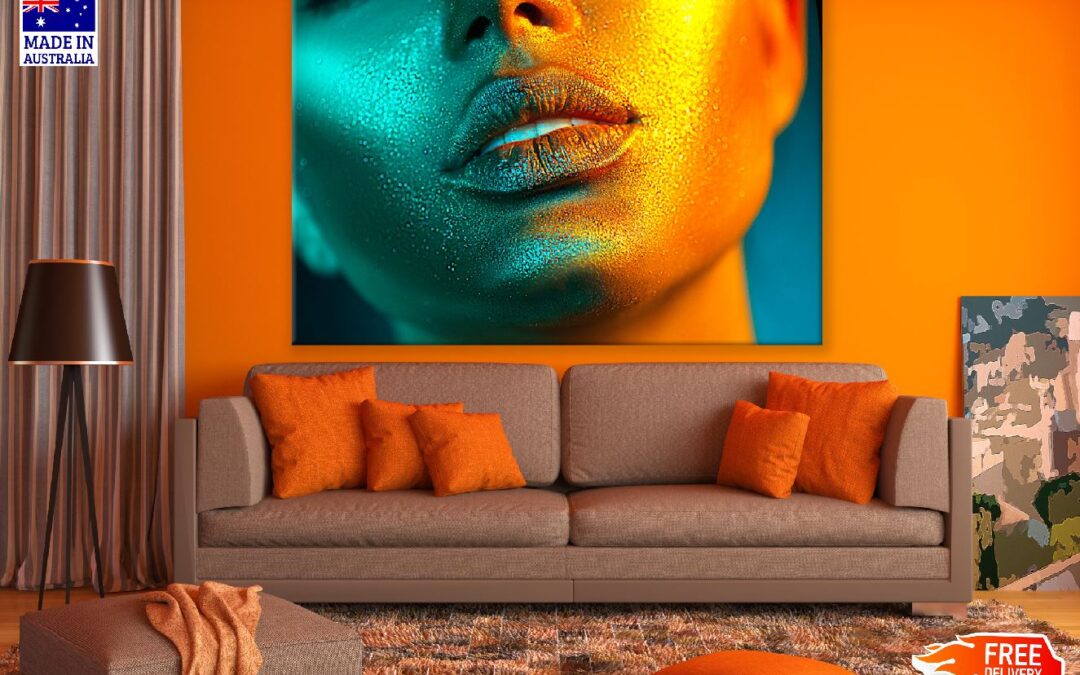 Woman with Metallic Shine Makeup Photograph Print 100% Australian Made