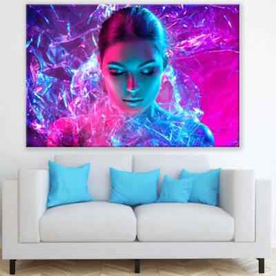Fashion Model Girl in Neon Lights Photograph Print 100% Australian Made
