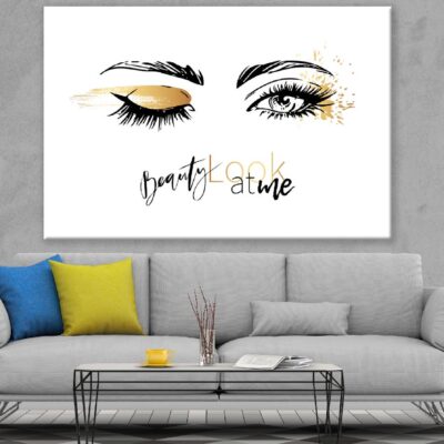 Woman Eyes with Gold Eyeshadow Illustration Print 100% Australian Made
