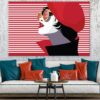 Stylish Girl with Red Hat Illustration Print 100% Australian Made - Image 2