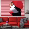 Stylish Girl with Red Hat Illustration Print 100% Australian Made