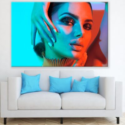 Fashion Girl in Colorful Lights Photograph Print 100% Australian Made
