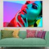 Fashion Woman in Colorful Lights Photograph Print 100% Australian Made - Image 2