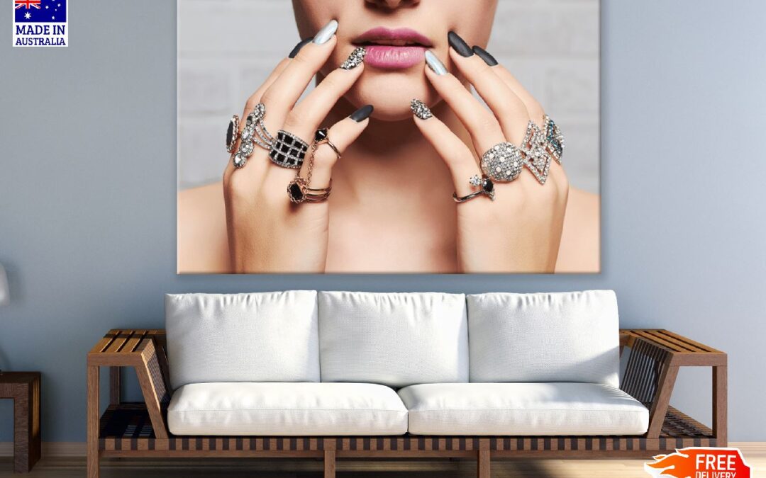 Woman Hands with Jewelry Rings Photograph Print 100% Australian Made