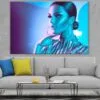 Model Woman in Colorful Lights Photograph Print 100% Australian Made