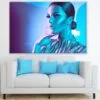 Model Woman in Colorful Lights Photograph Print 100% Australian Made - Image 2