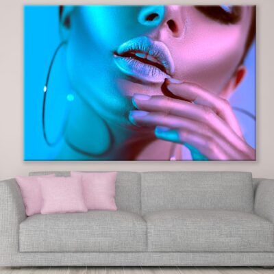 Fashion Makeup Girl with Silver Lips Photograph Print 100% Australian Made