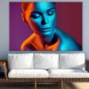 Woman with Glitter Vivid Neon Makeup Photograph Print 100% Australian Made