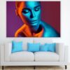Woman with Glitter Vivid Neon Makeup Photograph Print 100% Australian Made - Image 2